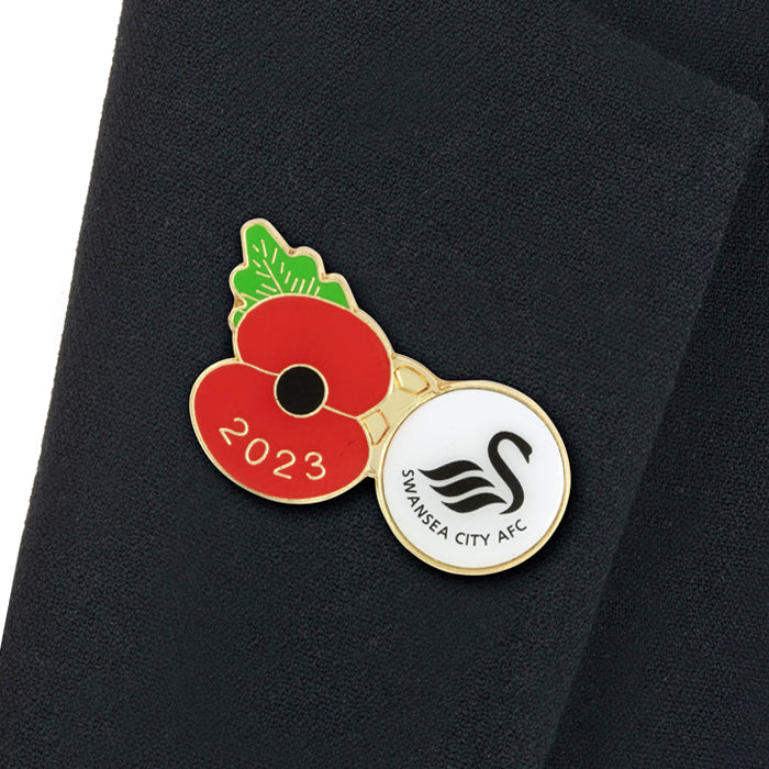 Swansea City Poppy Football Pin 2023
