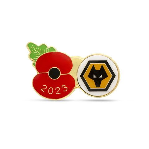 Wolverhampton Wanderers Poppy Football Pin 2023