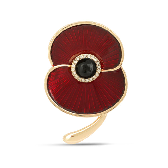 Remembrance Enamel Poppy Lapel Brooch