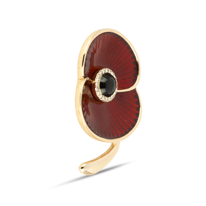 Remembrance Enamel Poppy Lapel Brooch