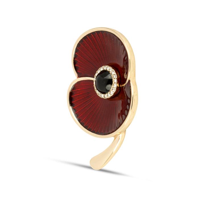 Remembrance Enamel Poppy Lapel Brooch