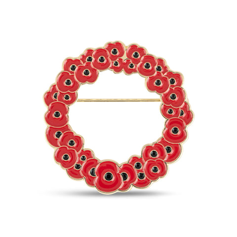 Poppy Wreath Gold Pin Badge