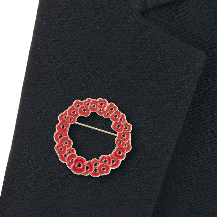 Poppy Wreath Gold Pin Badge