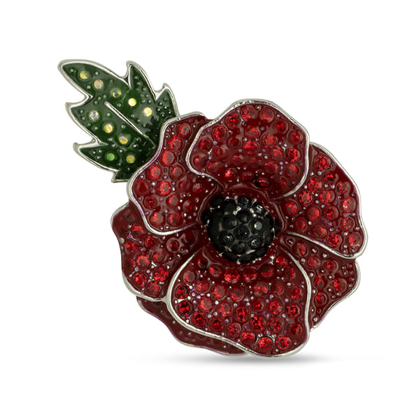 Glitter shop poppy brooch