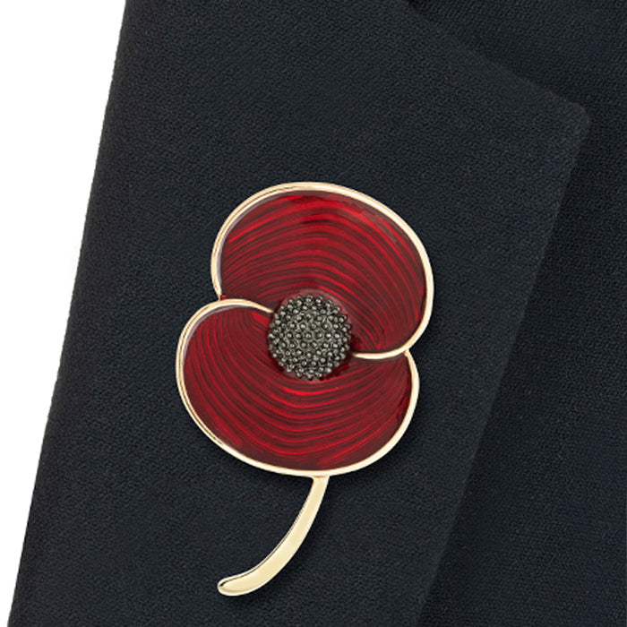 Remembrance Through Time Large Poppy Brooch