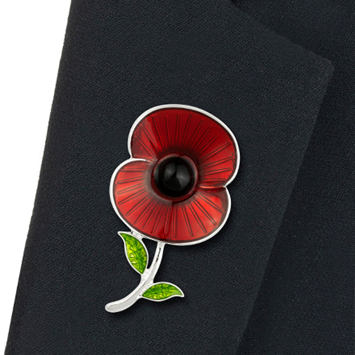 Sterling silver outlet poppy brooch