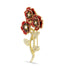Entwined Trio Gold Plated Poppy Brooch