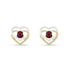 Double Heart Stud Poppy Gold and Silver Tone Earrings