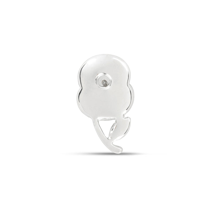 Crystal Leaf Silver Tone Poppy Pin