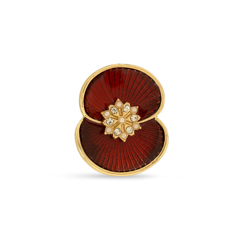 Pearl and Gems Gold Tone Poppy Pin