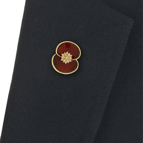 Pearl and Gems Gold Tone Poppy Pin