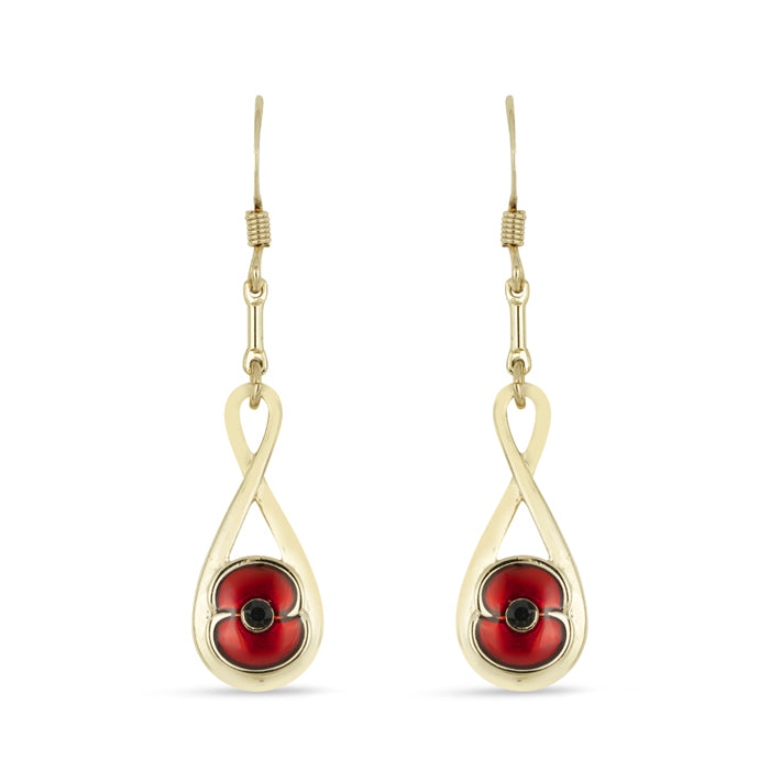 Poppy Drop Gold Twist Earrings