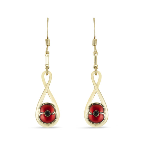 Poppy Drop Gold Twist Earrings