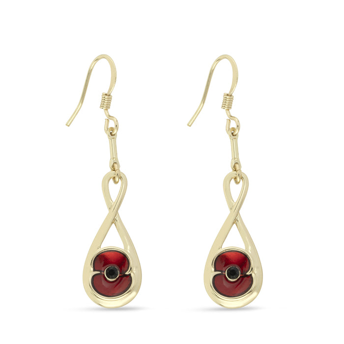 Poppy Drop Gold Twist Earrings