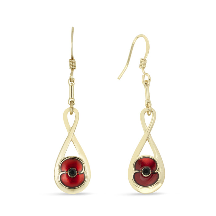 Poppy Drop Gold Twist Earrings