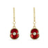 Poppy Crystal Hoop Drop Gold Tone Earrings