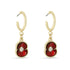 Poppy Crystal Hoop Drop Gold Tone Earrings