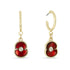 Poppy Crystal Hoop Drop Gold Tone Earrings