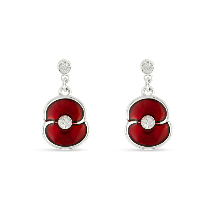 Poppy Crystal Stud Drop Earrings