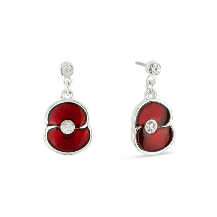 Poppy Crystal Stud Drop Earrings