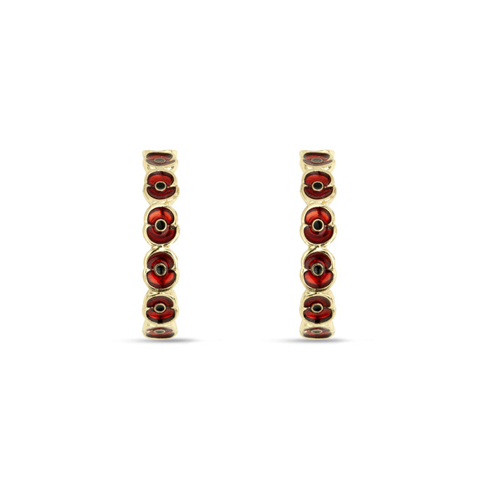 Poppy Hoop Gold Tone Earrings