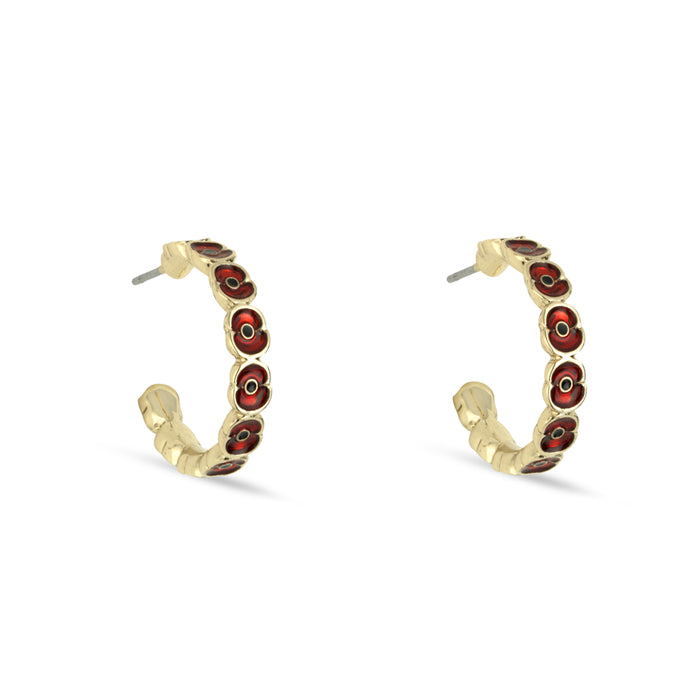 Poppy Hoop Gold Tone Earrings