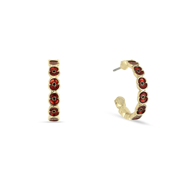 Poppy Hoop Gold Tone Earrings