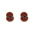 Enamel Gold Tone Poppy Earrings