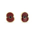 Enamel Gold Tone Poppy Earrings