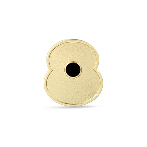 Gold-Tone Edged Poppy Lapel Pin