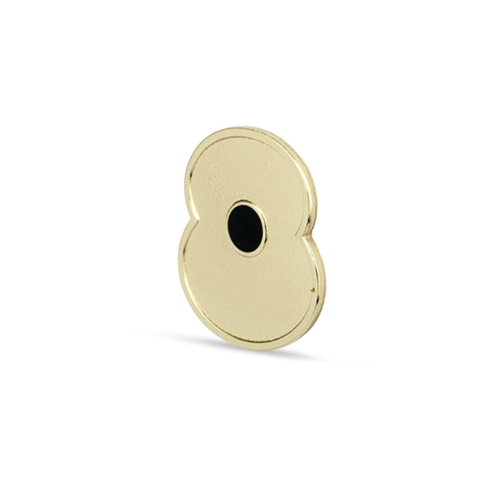 Gold-Tone Edged Poppy Lapel Pin