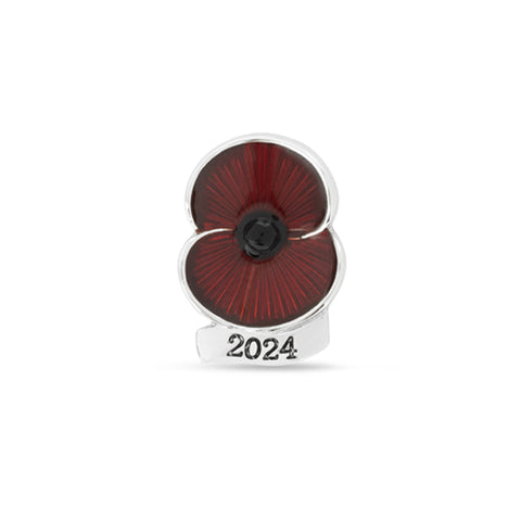 2024 Dated Silver Tone Poppy Lapel Pin
