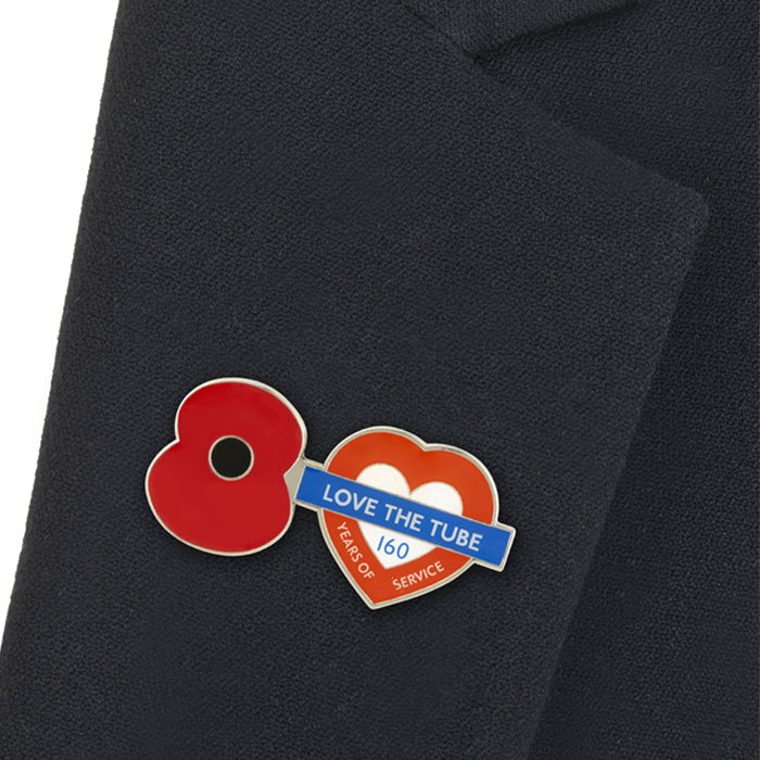 Transport for London 2023 Heart Poppy Lapel Pin