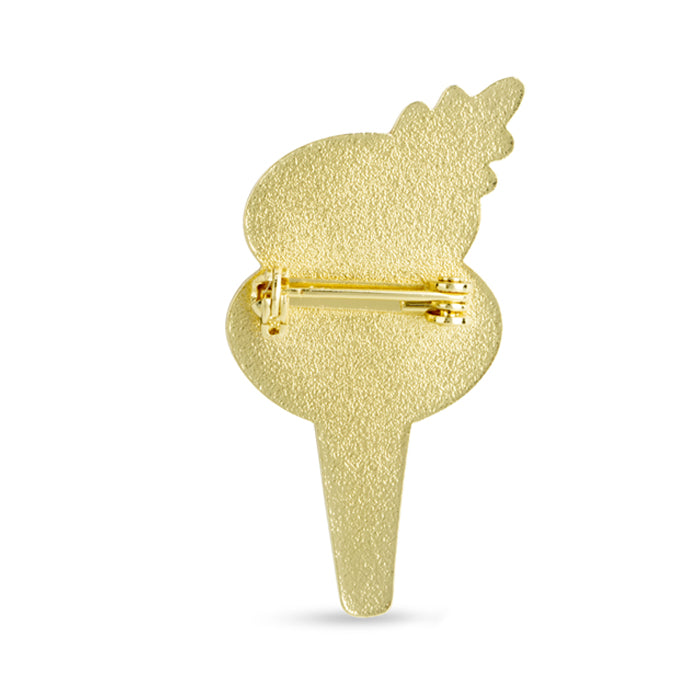 Ridged Poppy Lapel Badge With Leaf