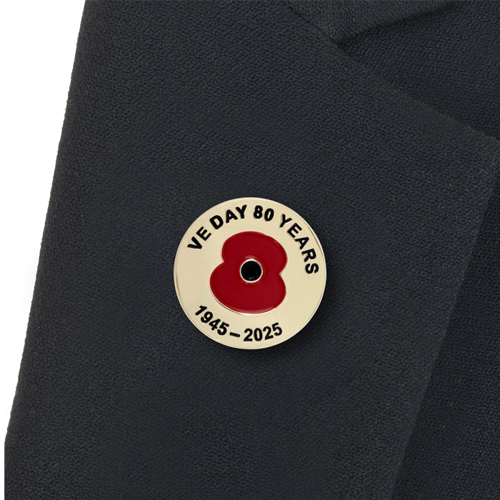 VE Day 80 Years Poppy Pin
