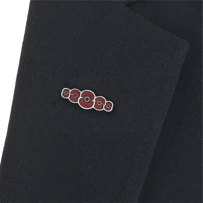 Poppy Enamel Bar Pin