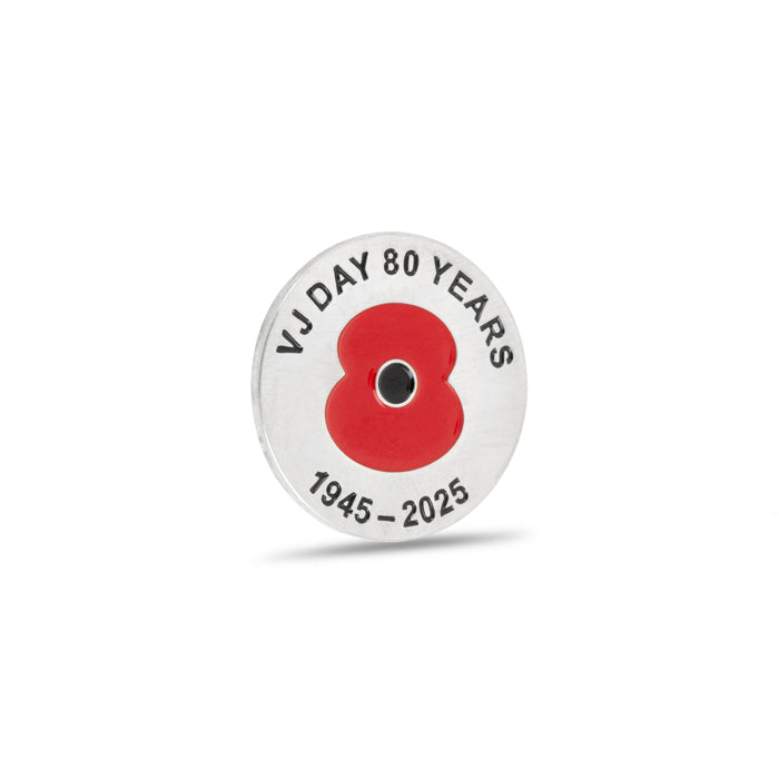 VJ Day 80 Years Poppy Pin