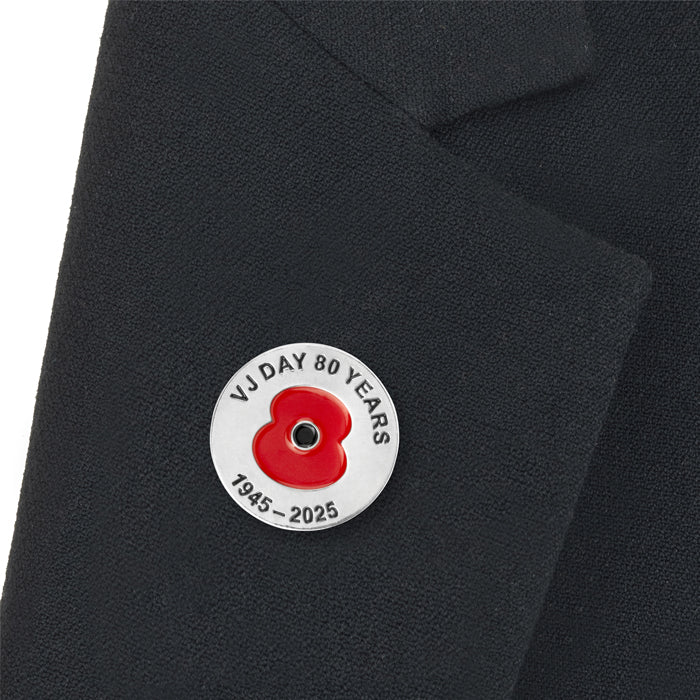 VJ Day 80 Years Poppy Pin