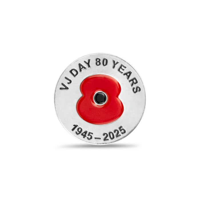 VJ Day 80 Years Poppy Pin