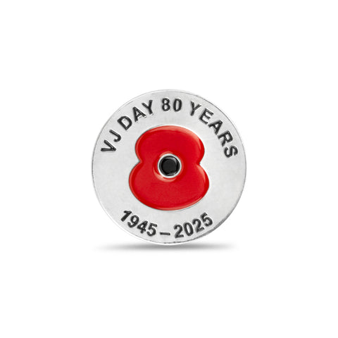 VJ Day 80 Years Poppy Pin