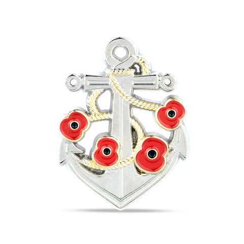 Naval Poppy Anchor Badge