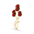 Entwined Three Poppy Brooch