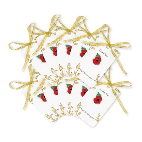Small Poppy Lapel Pin Event Favours - Pack of 10