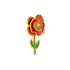3D Enamel Poppy Brooch