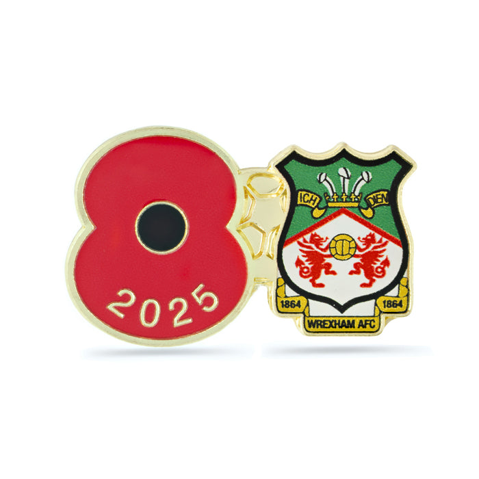Wrexham AFC Poppy Football Pin 2025