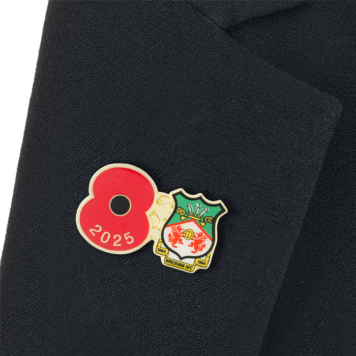 Wrexham AFC Poppy Football Pin 2025