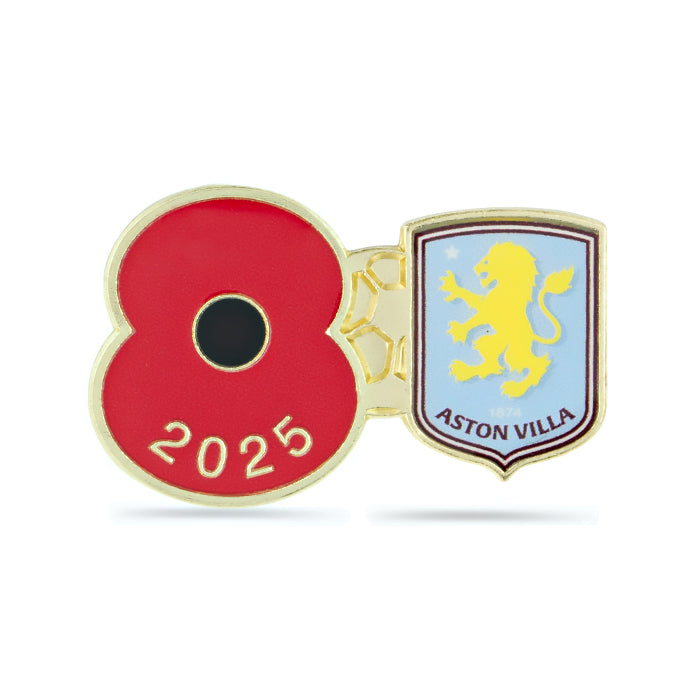 Aston Villa Poppy Football Pin 2025