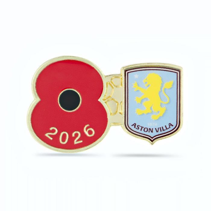 Aston Villa Poppy Football Pin 2026