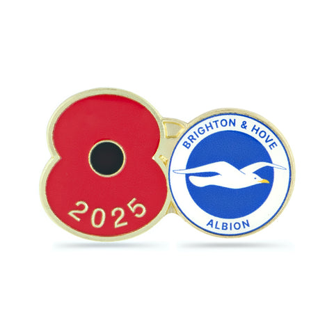 Brighton & Hove Albion Poppy Football Pin 2025