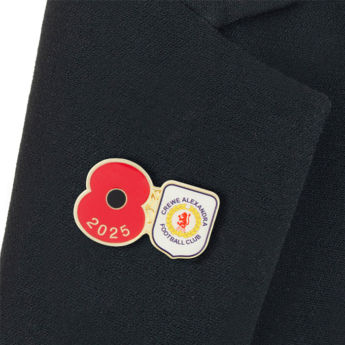 Crewe Alexandra Poppy Football Pin 2025